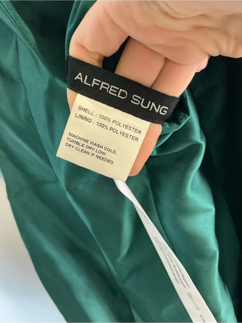 ALFRED SUNG Hunter Green Sleeveless Square-Neck Princess Gown - Picture 6 of 7
